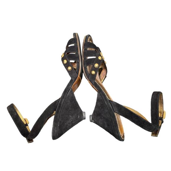 Rare Prada Studded Ankle Strap Heeled Sandals Women's 39 US 9 - Picture 1 of 10